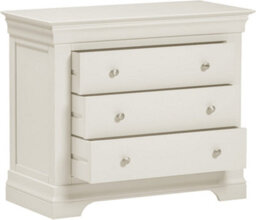 Seconique Bordeaux 3 Drawer Chest  Ivory And Oak Fully Assembled - thumbnail 3