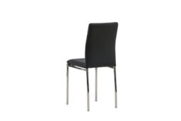 Set Of Lily Black Pu Dining Chairs Chromed Leg - D43Xw40Xh89Cm, Seat Height 43Cm - thumbnail 7