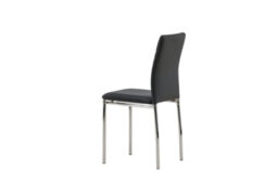 Set Of Lily Black Pu Dining Chairs Chromed Leg - D43Xw40Xh89Cm, Seat Height 43Cm - thumbnail 6