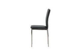Set Of Lily Black Pu Dining Chairs Chromed Leg - D43Xw40Xh89Cm, Seat Height 43Cm - thumbnail 5