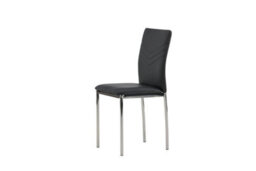 Set Of Lily Black Pu Dining Chairs Chromed Leg - D43Xw40Xh89Cm, Seat Height 43Cm - thumbnail 4