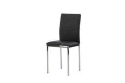 Set Of Lily Black Pu Dining Chairs Chromed Leg - D43Xw40Xh89Cm, Seat Height 43Cm - thumbnail 3