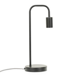Valuelights Bronx Industrial Style Black Metal Curved Stem Table Lamp Living Room Bedroom Light - thumbnail 1