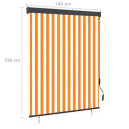 Berkfield Outdoor Roller Blind 140X250 Cm White And Orange - thumbnail 8