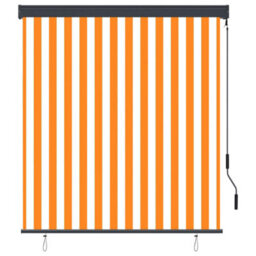 Berkfield Outdoor Roller Blind 140X250 Cm White And Orange - thumbnail 2