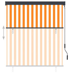 Berkfield Outdoor Roller Blind 140X250 Cm White And Orange - thumbnail 3