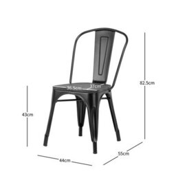 Nordlys Set Of 4 Metal And Gray Wood Dining Chairs Modern Design Style Dining Room - thumbnail 6