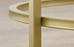 Modcraft Round Glass Coffee Table With Gold Metal Frame - Modern Living Room Centre Table - thumbnail 7