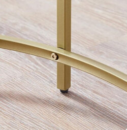 Modcraft Round Glass Coffee Table With Gold Metal Frame - Modern Living Room Centre Table - thumbnail 6