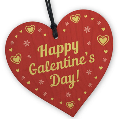 Red Ocean Galentines Day Gift For Friend Wooden Heart Novelty Funny Valentines Day Gift For Best Friends - image 1
