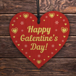 Red Ocean Galentines Day Gift For Friend Wooden Heart Novelty Funny Valentines Day Gift For Best Friends - thumbnail 5