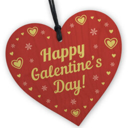 Red Ocean Galentines Day Gift For Friend Wooden Heart Novelty Funny Valentines Day Gift For Best Friends