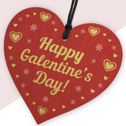 Red Ocean Galentines Day Gift For Friend Wooden Heart Novelty Funny Valentines Day Gift For Best Friends - thumbnail 2