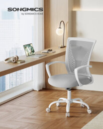 Songmics Office Chair, Ergonomic Mesh Computer Desk Chair With Height Adjustment, Tilt Function, Swivel, 120 Kg Capacity