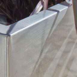 Primrose Zinc Galvanised Silver Cube Planter Pot 50Cm - thumbnail 6
