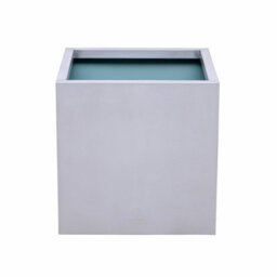 Primrose Zinc Galvanised Silver Cube Planter Pot 50Cm - thumbnail 2