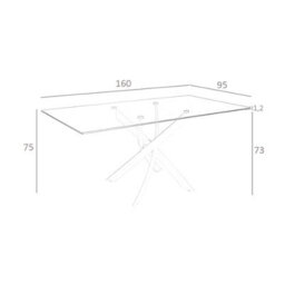 Angel Cerda Stylish Rectangular Glass Dining Table With Chrome Legs - thumbnail 7