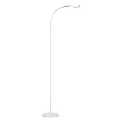 White High Vision Floor Standing Led Lamp - Mains Powered Light With Gooseneck Arm, Foot Switch & 400 Lumen Illumination - H138Cm - image 1