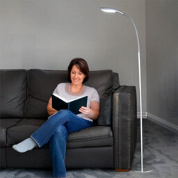 White High Vision Floor Standing Led Lamp - Mains Powered Light With Gooseneck Arm, Foot Switch & 400 Lumen Illumination - H138Cm - thumbnail 5