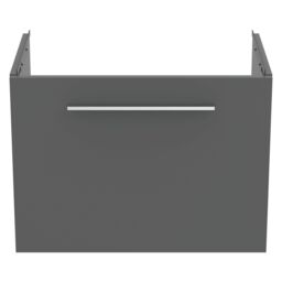 Ideal Standard I.life S Matt Quartz Grey Wall-Mounted Vanity Unit & Basin Set With 1 Chrome Effect Handle (W)600mm (H)440mm - thumbnail 4