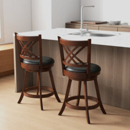 Bar Stools Counter Height Chair Pub Swiveling Upholstered Seat - thumbnail 5