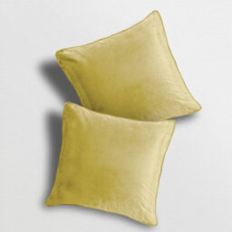 Velosso Premium Quality Velvet Sofa Cushion, Soft-Touch Zip Closure, Machine Washable Decorative Throw Cushion - Ochre - thumbnail 1