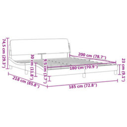 Berkfield Bed Frame Without Mattress Light Grey 180X200 Cm Super King Velvet - thumbnail 9