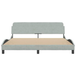 Berkfield Bed Frame Without Mattress Light Grey 180X200 Cm Super King Velvet - thumbnail 4