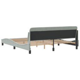 Berkfield Bed Frame Without Mattress Light Grey 180X200 Cm Super King Velvet - thumbnail 6