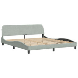 Berkfield Bed Frame Without Mattress Light Grey 180X200 Cm Super King Velvet - thumbnail 3