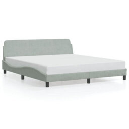 Berkfield Bed Frame Without Mattress Light Grey 180X200 Cm Super King Velvet - thumbnail 2