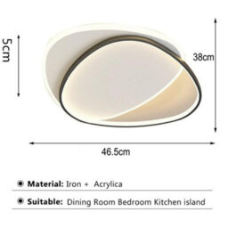 Led Ceiling Light Black And White Flush Mount Fixture Cool White 46Cm - thumbnail 2