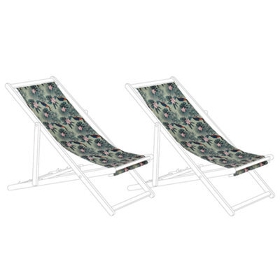 Beliani Set Of 2 Sun Lounger Replacement Fabrics Anzio/avellino 113 X 44 Cm Multicolour - image 1