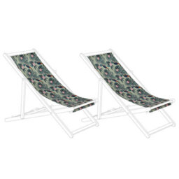 Beliani Set Of 2 Sun Lounger Replacement Fabrics Anzio/avellino 113 X 44 Cm Multicolour