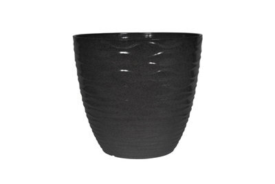 Plant Avenue Lightweight Recycled Plastic Garden Pot Planter With Drainage Holes Uv Resistant & Frostproof Windermere Charcoal 38Cm 90401Ch - image 1