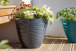 Plant Avenue Lightweight Recycled Plastic Garden Pot Planter With Drainage Holes Uv Resistant & Frostproof Windermere Charcoal 38Cm 90401Ch - thumbnail 3