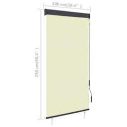 Walplus Cream Outdoor Roller Blind 100X250 Cm - Patio Balcony Shade - thumbnail 8