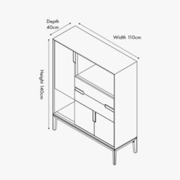 Pacific Lifestyle Black And Natural Acacia Wood Display Cabinet 3 Door 2 Drawers 2 Shelves 2 Doors - thumbnail 9