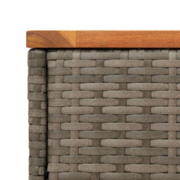 Berkfield Garden Side Table With Wooden Top Grey 58X27.5X55 Cm Poly Rattan - thumbnail 9