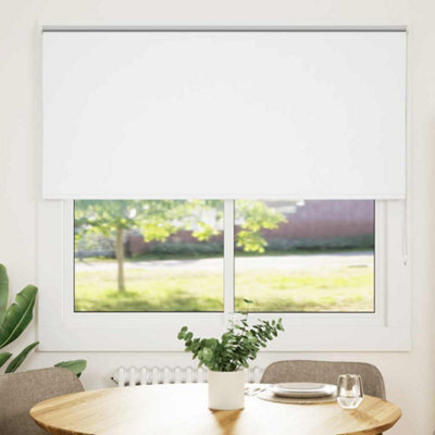 Berkfield Durable Roller Blind Blackout White 160X130 Cm Fabric Width 156.6 Cm Polyester
