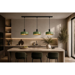 Luminosa Lighting Luminosa Haki Bar Pendant Ceiling Light Green 3X E27 - thumbnail 5