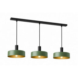 Luminosa Lighting Luminosa Haki Bar Pendant Ceiling Light Green 3X E27 - thumbnail 1