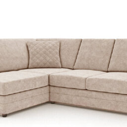 Furnishings For Less UK Quilted Soft Chenille Beige Fabric 3 To 4 Seater L Shaped Corner Sofa Beige Left Hand Facing - Full Back - thumbnail 2