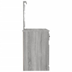 Berkfield Dressing Table With Led Grey Sonona 90X50X132.5 Cm Engineered Wood - thumbnail 8