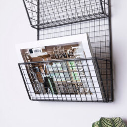 Charles Bentley Charnwood Contemporary Iron Grey Mountable Magazine Rack In/outside Use 1.2Kg - thumbnail 2