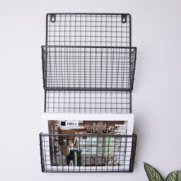 Charles Bentley Charnwood Contemporary Iron Grey Mountable Magazine Rack In/outside Use 1.2Kg - thumbnail 3