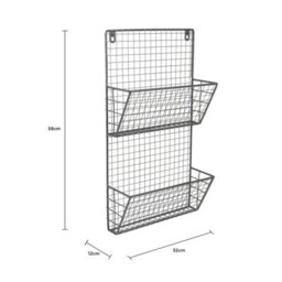 Charles Bentley Charnwood Contemporary Iron Grey Mountable Magazine Rack In/outside Use 1.2Kg - thumbnail 5