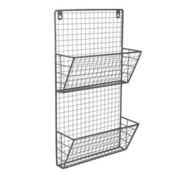 Charles Bentley Charnwood Contemporary Iron Grey Mountable Magazine Rack In/outside Use 1.2Kg - thumbnail 4