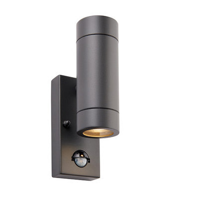 Luminosa Lighting Luminosa Palin Outdoor Up Down Wall Light Anthracite With Pir Sensor, Ip44 - image 1