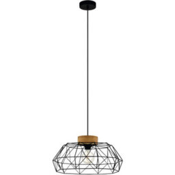 Loops Stylish Modern Black And Natural Pendant Ceiling Light For Home Interiors - thumbnail 3